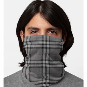 Gray Checkered Face Wrap Mask Cover Gaiter